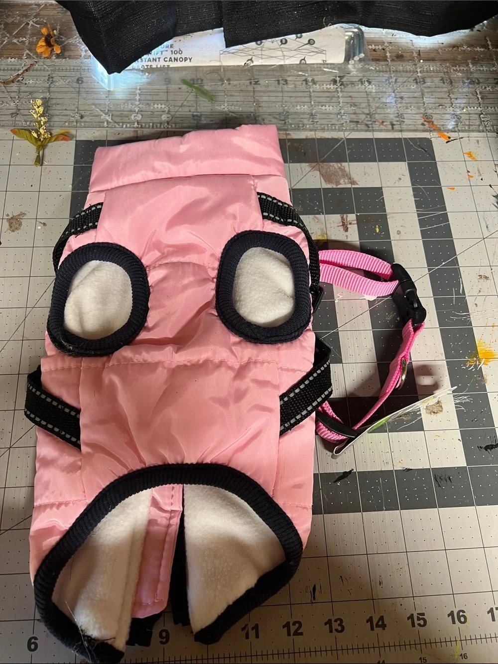 Pink Kids Puffer Harness Jacket